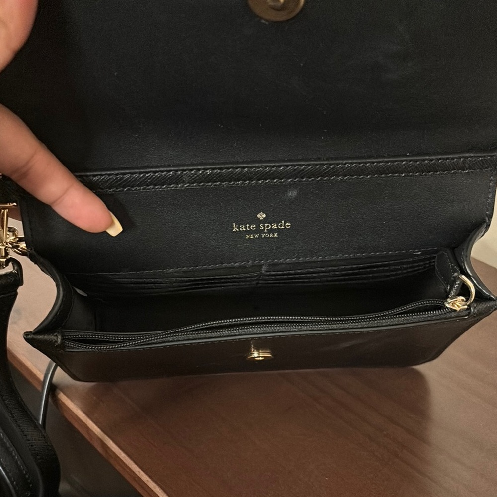 Kate Spade Black Crossbody Bag with Gold Chain - Picture 3 of 3